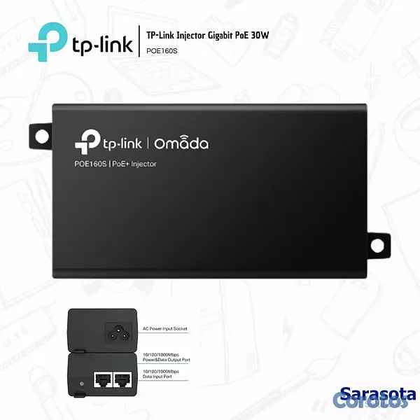 accesorios para electronica - TP-Link Injector Gigabit Poe POE160S 4