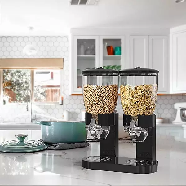 cocina - Dispensador doble de alimentos secos. CEREAL DULCES, GRANOLA, ARROZ, ETC 2