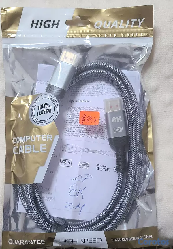 otros electronicos - variedad de cables hdmi y Displayport 2.1 nuevo, estoy en las caobas  4