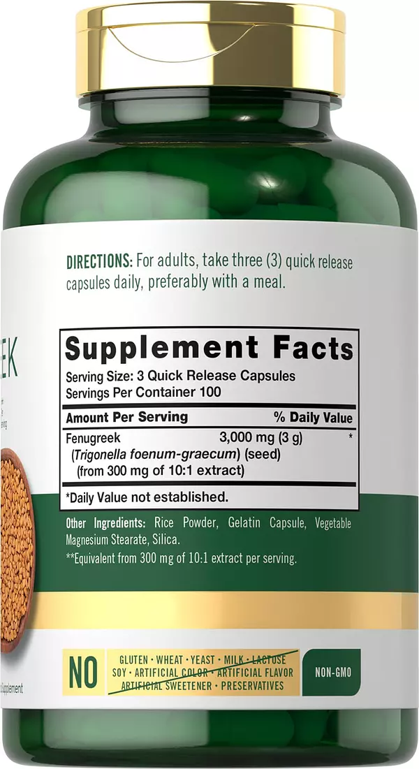 Salud y Equipamiento Médico - Semillas De Fenogreco 3000mg 300cap Carlyle 2