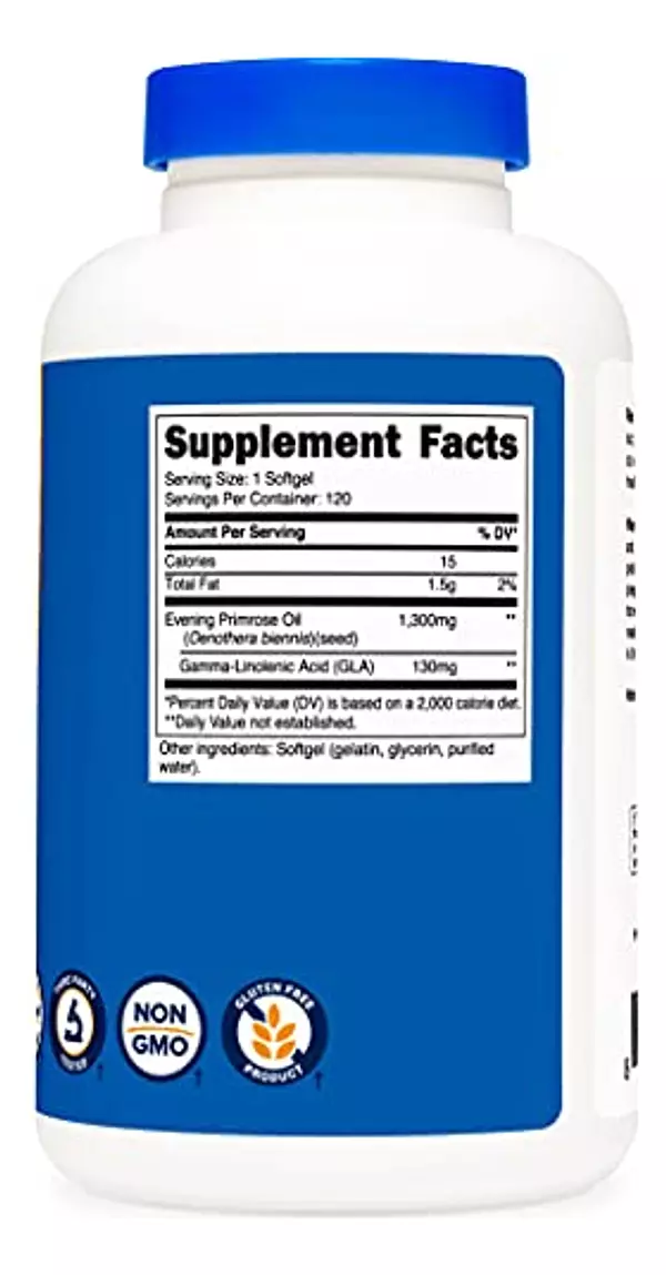 Salud y Equipamiento Médico - Aceite De Onagra 1,300mg 120 cap Nutricost 3