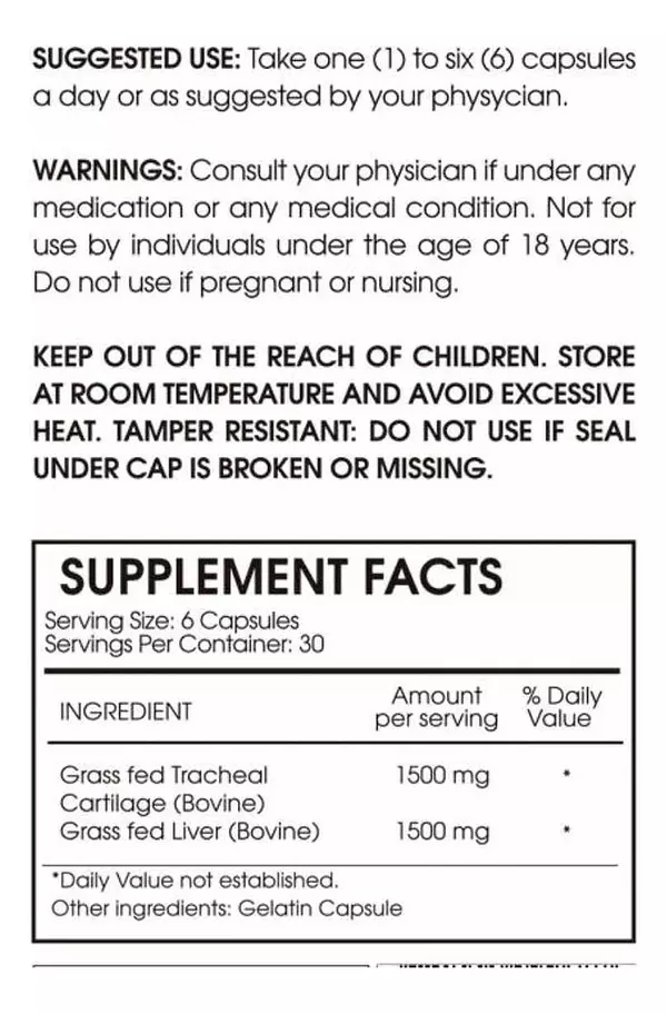 Salud y Equipamiento Médico - Trachea - 1500 Mg - 180 Cápsula 2