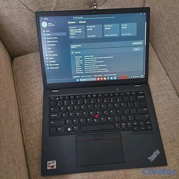 computadoras y laptops -  Lenovo ThinkPad L13 G4 AMD Ryzen 5 PRO 7530U 2.00 GHz 16GB RAM 512GB SSD 8