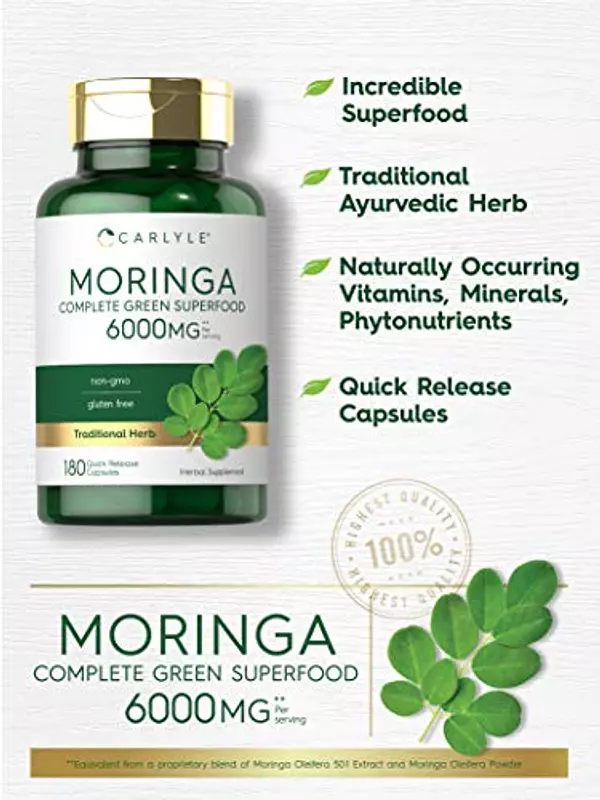 Salud y Equipamiento Médico - Moringa Oleifera | 180 Capsulas - Carlyle 3