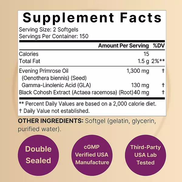 Salud y Equipamiento Médico - Aceite De Onagra Naturebell Con Cohosh Negro, 1,300 Mg Por P 3