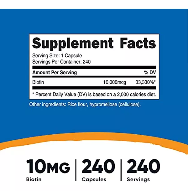 Salud y Equipamiento Médico - Biotina Nutricost (vitamina B7) 3