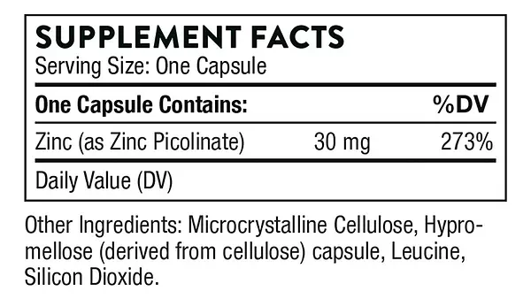 Salud y Equipamiento Médico - Picolinato Zinc 30 Mg Thorne - Uni - Unidad A $3415 2