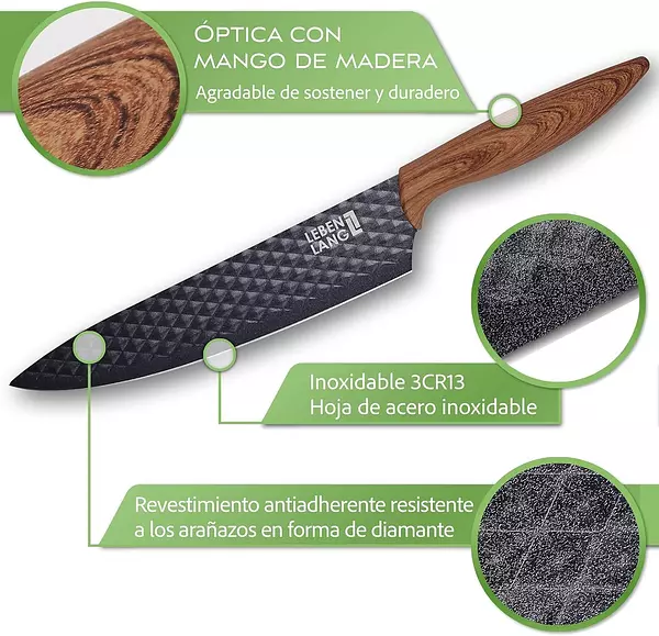 cocina - Set de cuchillos cocina 7 piezas con pelador y tijeras. 6