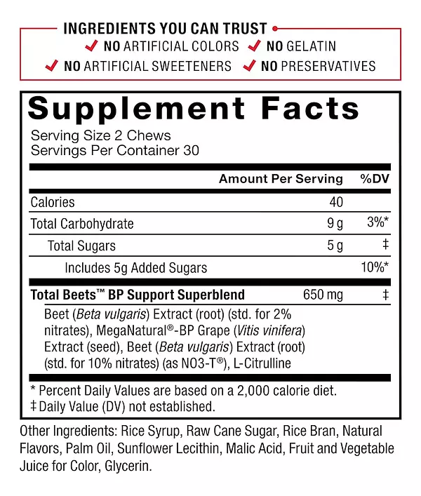 Salud y Equipamiento Médico - Force Factor Total Beets Suplementos De Apoyo A La Presión A 5