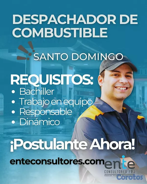 empleos disponibles - DESPACHADOR DE COMBUSTIBLE - SANTO DOMINGO OESTE