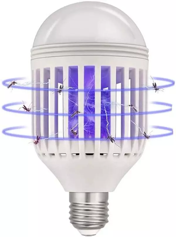 herramientas, jardines y exterior - mata mosquitos electrico tipo bombillo zancudo lampara led insectos trampa 2