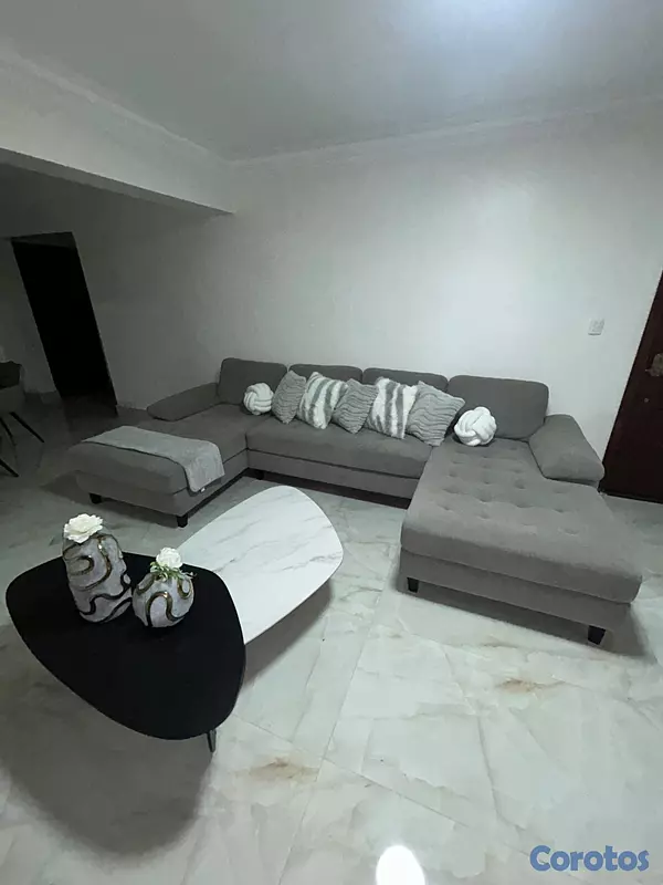 muebles y colchones - Mueble gris moderno en forma U 4