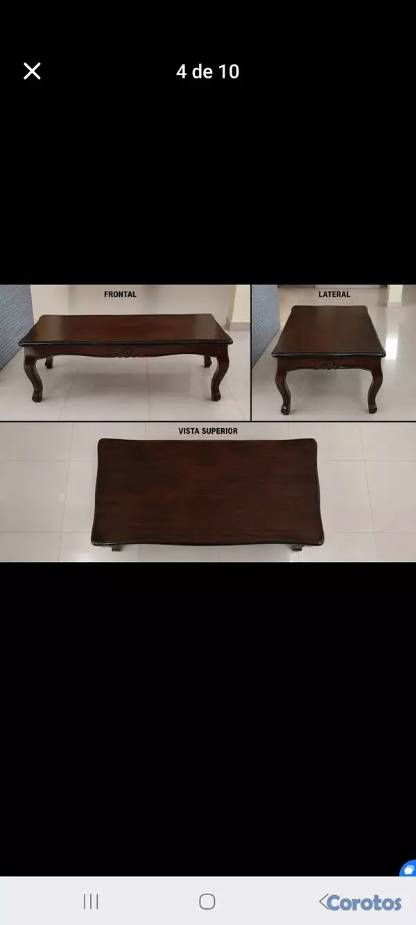muebles y colchones - Juego de Muebles Tapizado, 100% Caoba. 5