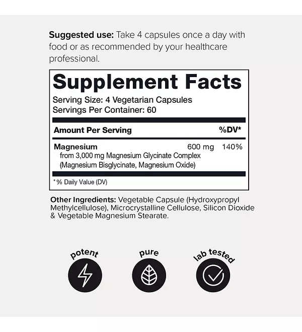 Salud y Equipamiento Médico - Glicinato De Magnesio Ultraconcentrado 3000 Mg 240 Cap 2