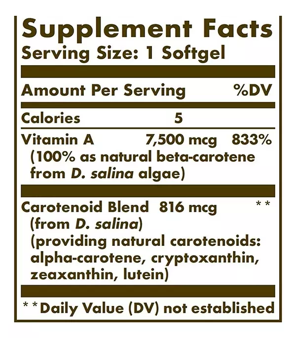 Salud y Equipamiento Médico - Beta Caroteno 180caps- Solgar - Unidad 2