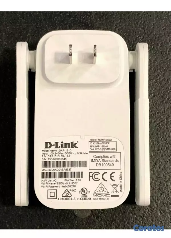 accesorios para electronica - Extensor Repetidor de Wifi D-Link DAP-1610 AC1200 Dual Band 4