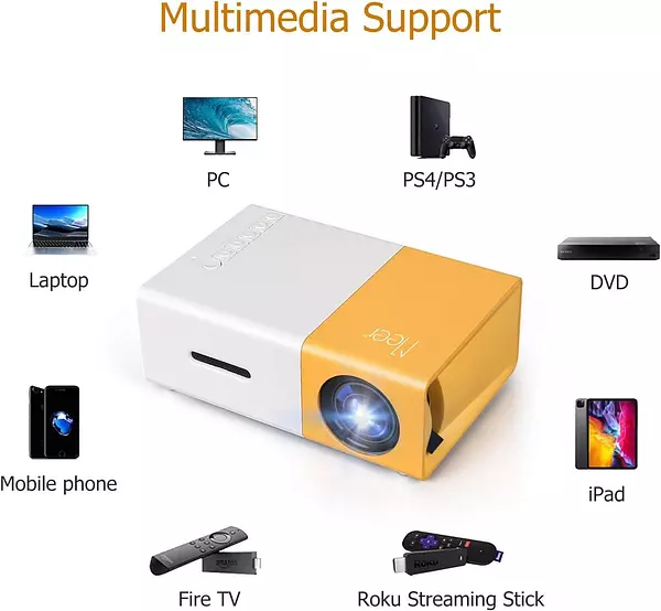 tv - Mini proyector,de película portátil, con control video beam, projector led 5