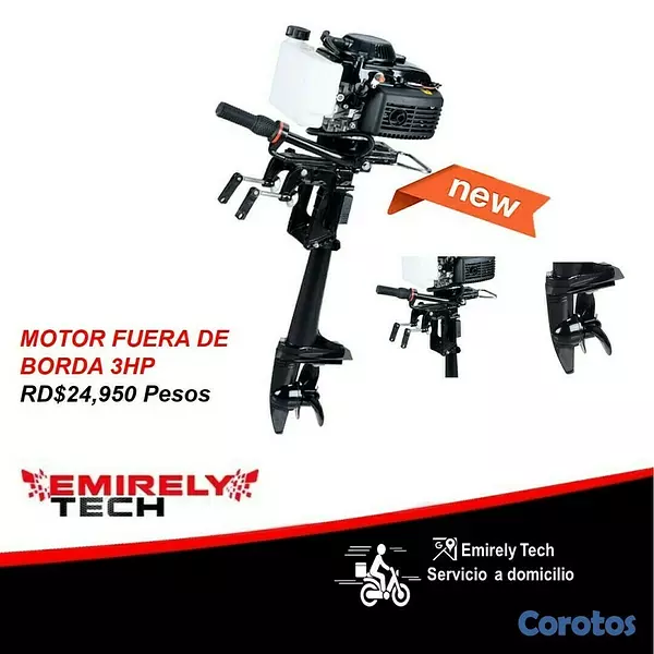 equipos profesionales - Motor fuera de borda 3hp 4 tiempos para bote pesca playa rios 1