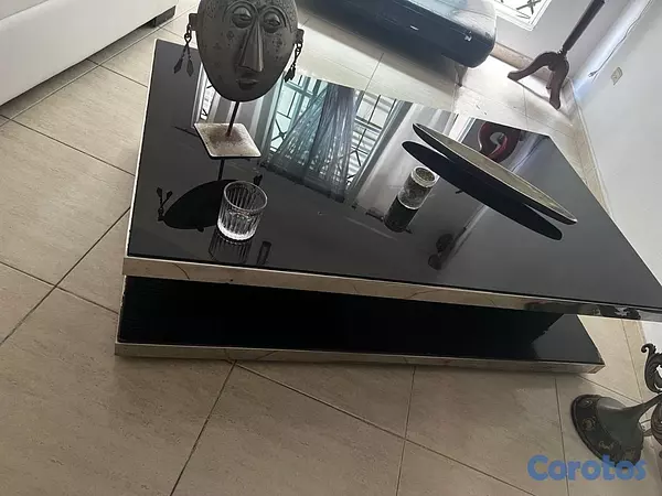 muebles y colchones - Mesa de Centro Negra Moderna 4