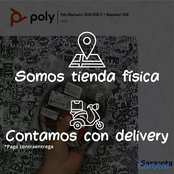 accesorios para electronica - Poly Audífono Blackwire 3220 USB-C + Adaptador USB 2