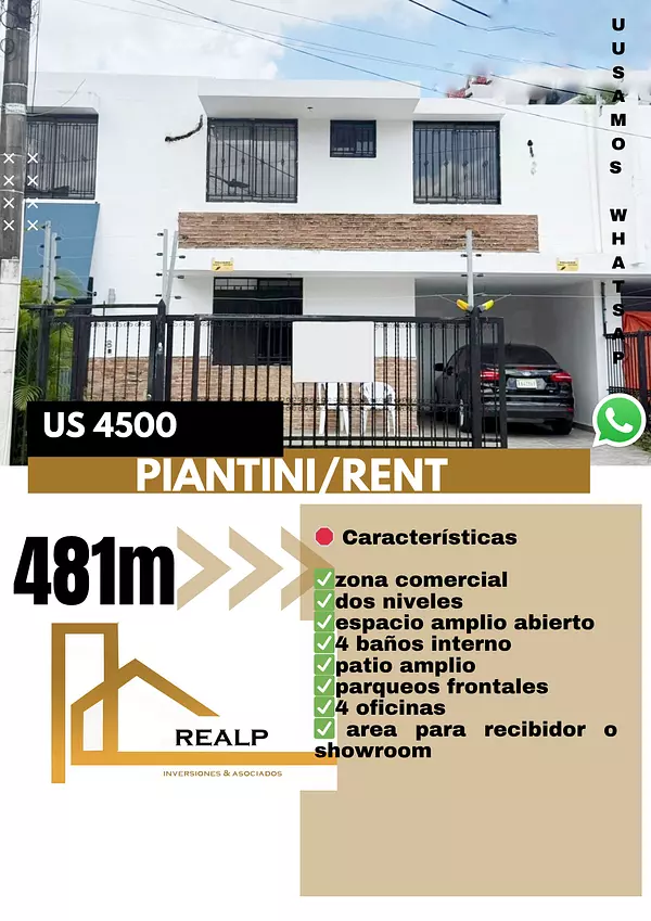 casas - Alquiler casa comercial Piantini 1