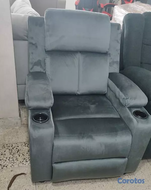 muebles y colchones - *SILLON RECLINABLE*
MODELO LV6141B-G
SOLO Color Negro 
 5