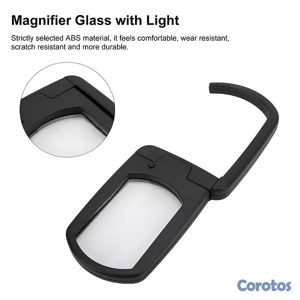 otros electronicos - Lupa de Mano 3X Plegable con Luz – Portátil para L 3