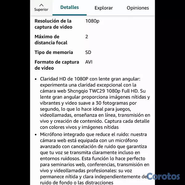 camaras y audio - Cámara Web HD 8