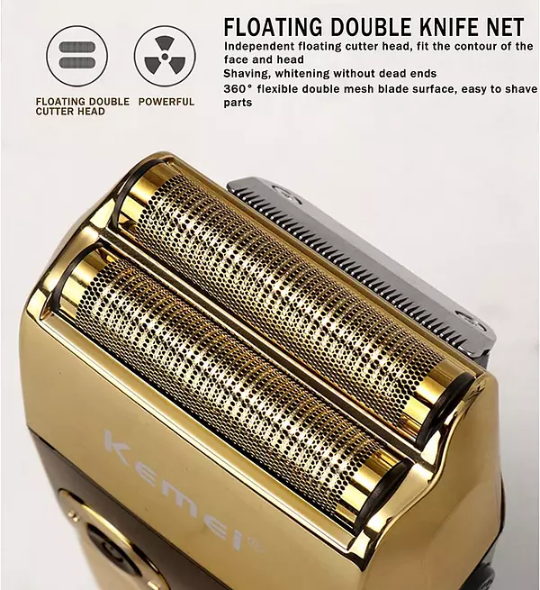 salud y belleza - KEMEI Maquinillas de afeitar eléctricas para hombres, pantalla LCD, abejon 7