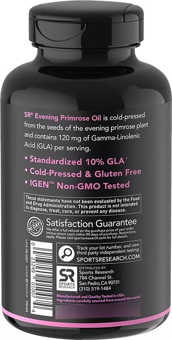 Salud y Equipamiento Médico - Aceite De Onagra 1300 Mg Sin Gmo Y Sin Gluten 120 Capsulas 3