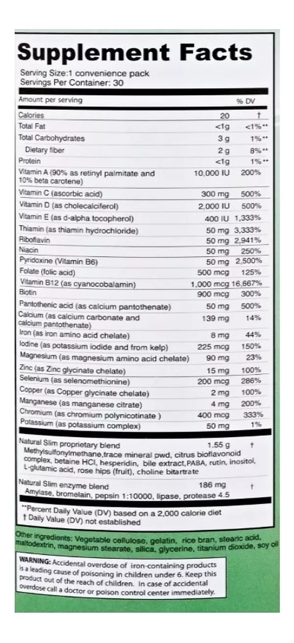 Salud y Equipamiento Médico - Relaxslim Metabolic Vitamins Alta Potencia Y Minerales Msm 3
