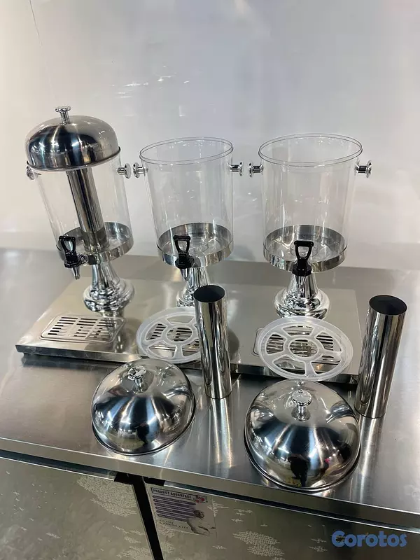 equipos profesionales - Dispensadora de jugo de 3 tanques jugo leche choco 3