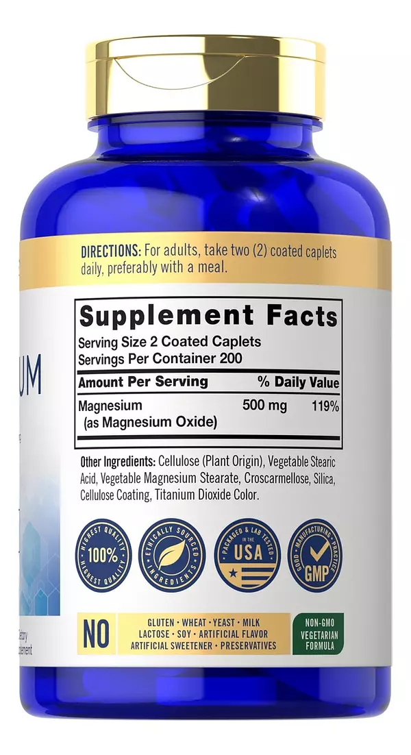 Salud y Equipamiento Médico - Magnesio 500mg | 400 Capsulas Recubiertas 3