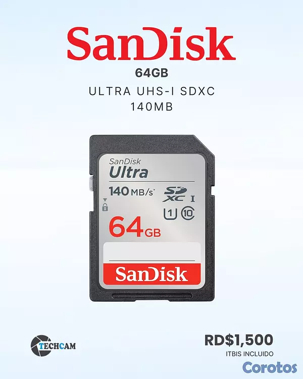 camaras y audio - MEMORIAS PARA CAMARA SANDISK 10