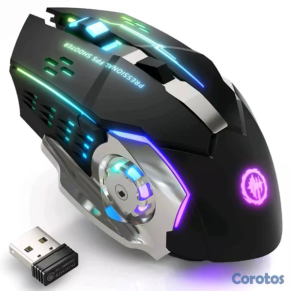 computadoras y laptops - 🖱️ Ratón inalámbrico Bluetooth (Diseño Gamer RGB) 2