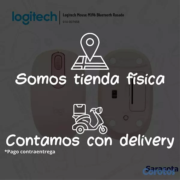 accesorios para electronica - Logitech Mouse M196 Bluetooth Rosado (910-007458) 2