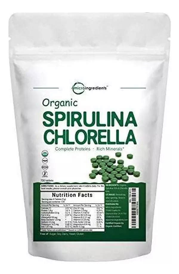 Salud y Equipamiento Médico - Clorella Y Espirulina Organica 3000mg, 720 Tabletas 5