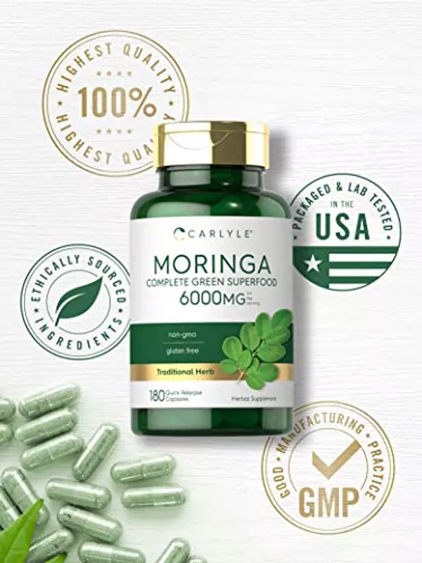 Salud y Equipamiento Médico - Moringa Oleifera | 180 Capsulas - Carlyle 5