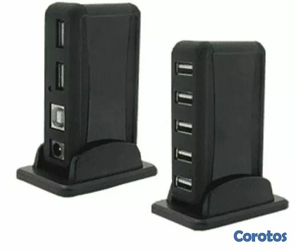 accesorios para electronica - HUB USB AGILER 7 PUERTOS USB 2.0, CON ADAPTADOR DE CORRIENTE.