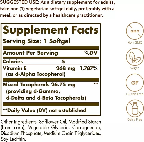 Salud y Equipamiento Médico - Vitamin E - Vegana, Gluten Free 2