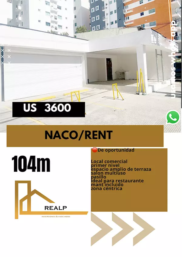 oficinas y locales comerciales - Local en Naco con terraza  1