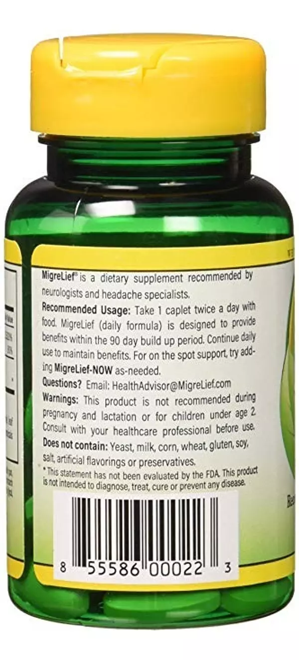 Salud y Equipamiento Médico - Migrelief Original Formula 60 Capsulas  Combate La Migraña 4