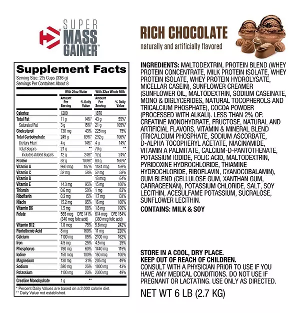 Salud y Equipamiento Médico - Mass Gainer Chocolate 6 Lb Dyma - L A - L A $78317 2