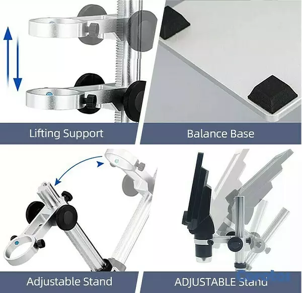 equipos profesionales - Microscopio USB digital con pantalla 7 pulgadas 1200X HD soporte ajustable 9