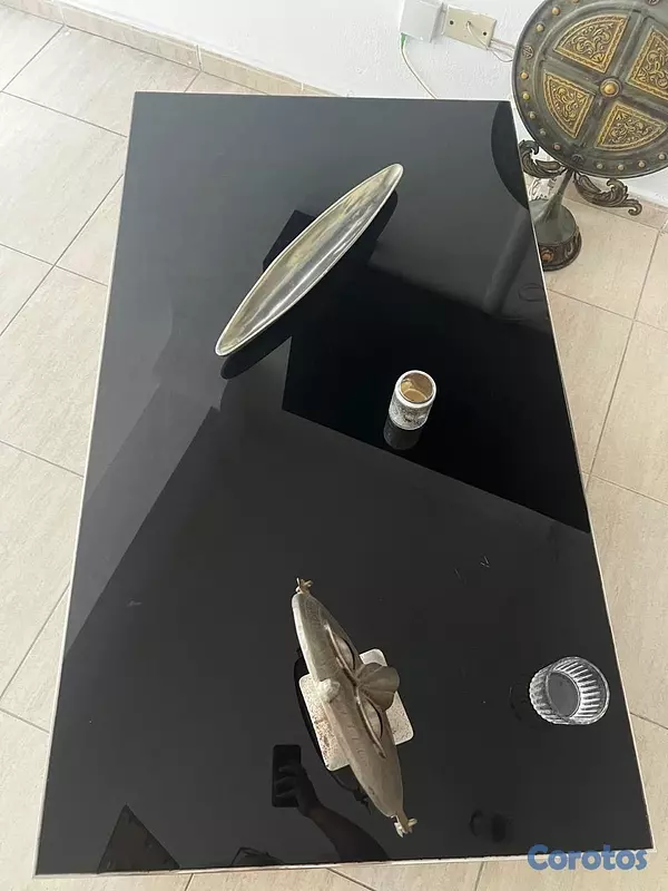 muebles y colchones - Mesa de Centro Negra Moderna 5