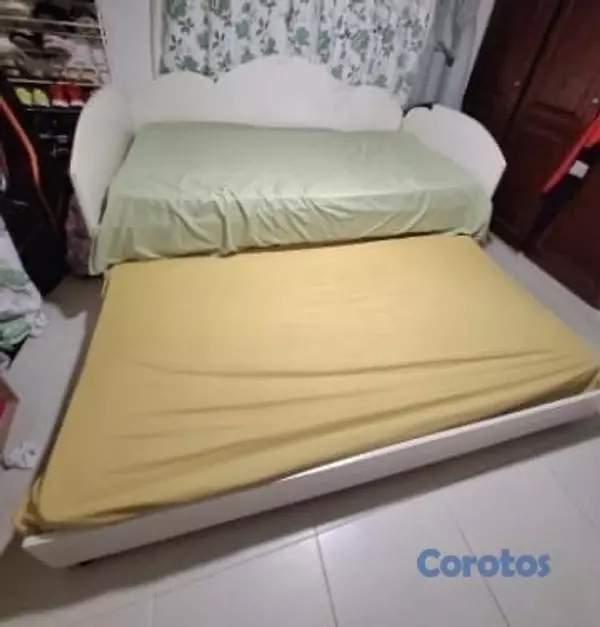 muebles y colchones - Cama Tipo Nido Para niñas Diseño de nube  colchón 39x74 inferior 36x 71  3