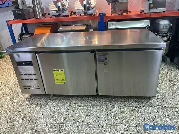 equipos profesionales - Mesa de trabajo para cocina con refrigerador 10