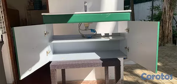decoración y accesorios - LAVAMANOS EMPOTRADO EN MUEBLE MDF LAQUEADO 3