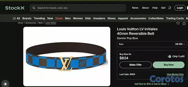 joyas, relojes y accesorios - Louis Vuitton: ORIGINAL: Correa reversible LV Init 6