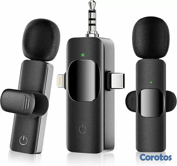 accesorios para electronica - Micrófono 🎤🎙️ de solapa doble 3 en 1, micrófono mini inalámbrico  4